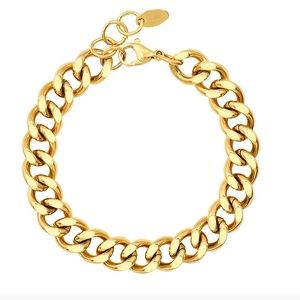 18K GOLD PLATED STAINLESS STEEL CUBAN BRACELET